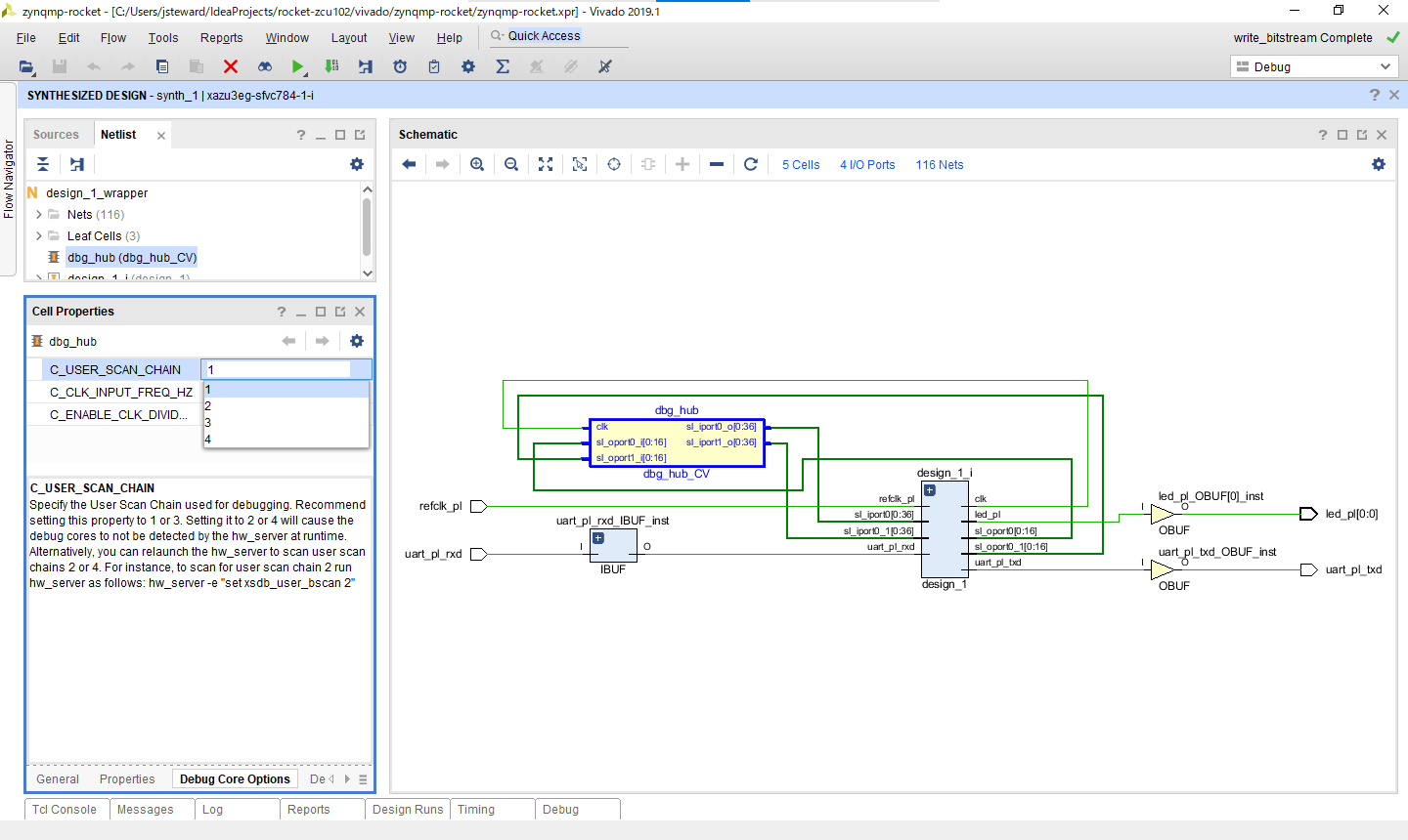 debug hub chain